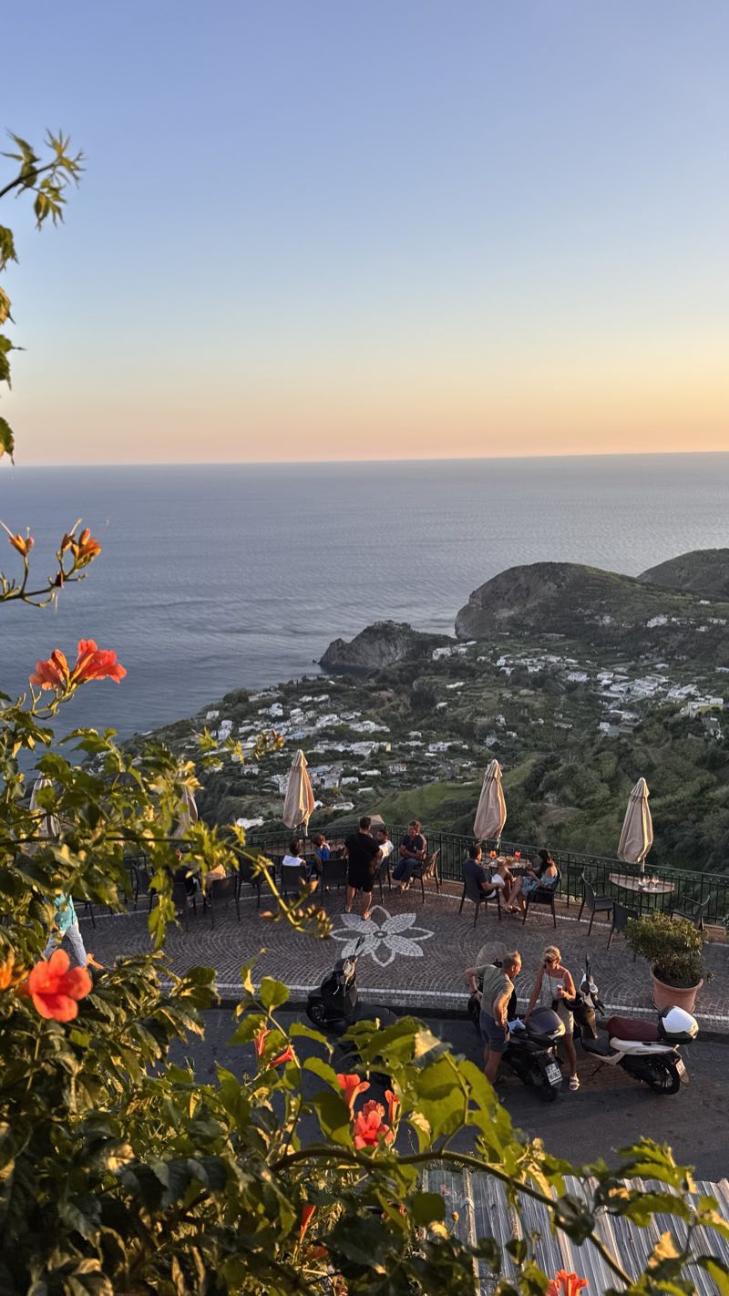 Sunset terrace above the Ischia coast