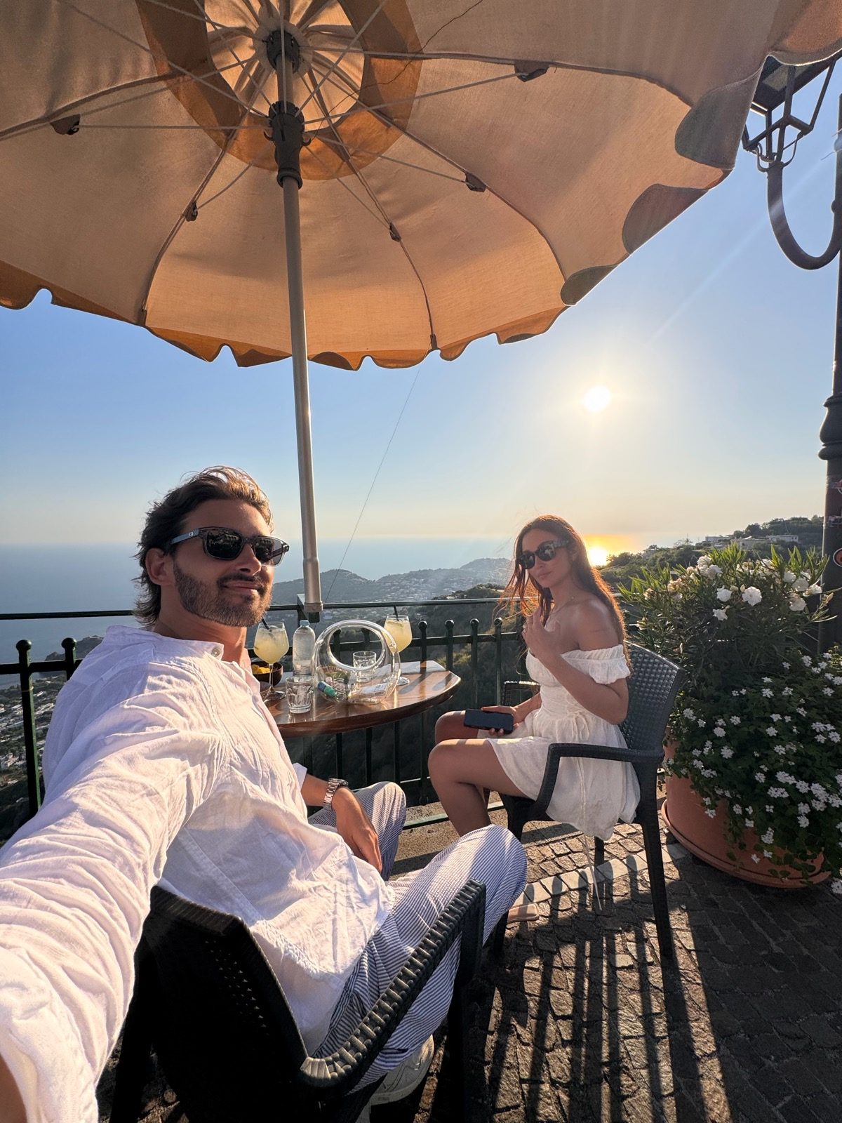 The two of us at an aperitivo above Ischia