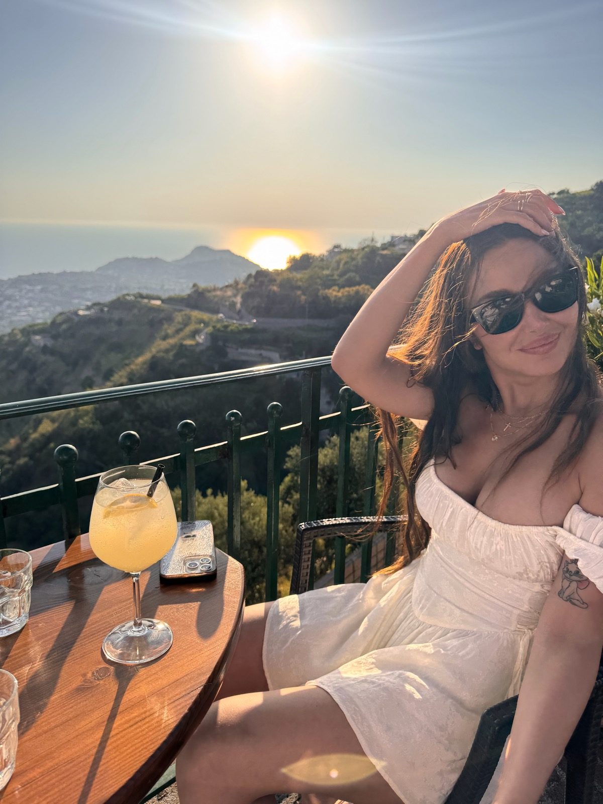 Saba at golden hour on the terrace above Ischia